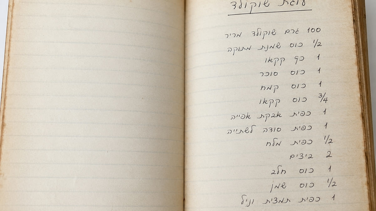 מתכון בכתב יד במחברת ישנה — שמירת כל מתכון מתמונה