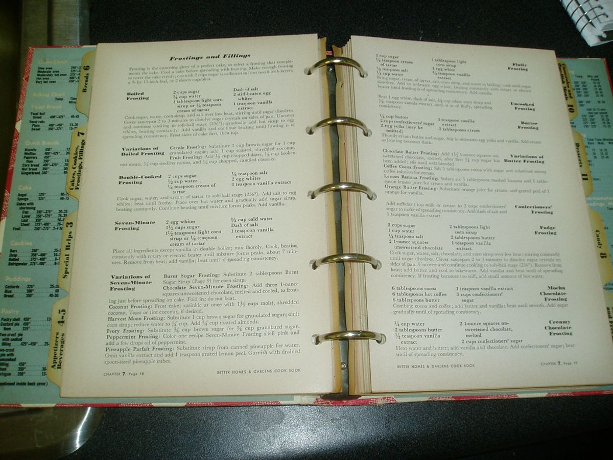 An open cookbook full of recipes — recipes scattered across formats